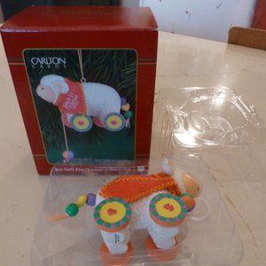 Carlton Cards Baby Girl's First Christmas Dated 1999 New